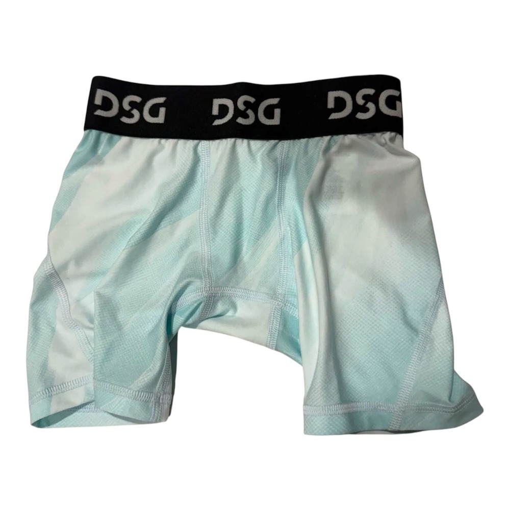 DSG Boys Compression Shorts Light Blue Geometric Performance Base Layer XS 6-7
